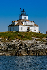 Egg Rock Light Atop Rocky Island Hill in Bird Sanctuary